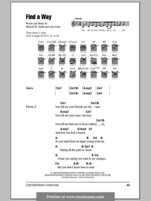 Find a Way: Lyrics and chords by Amy Grant
