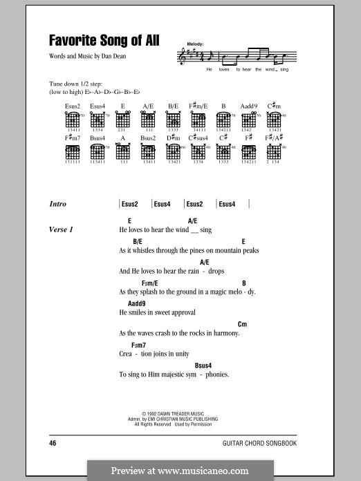 Favorite Song of All (Phillips, Craig & Dean): Lyrics and chords by Dan Dean