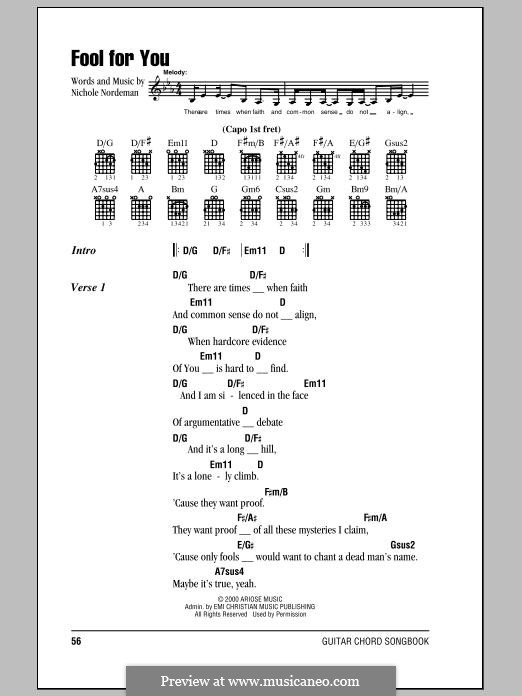 Fool for You by N. Nordeman sheet music on MusicaNeo