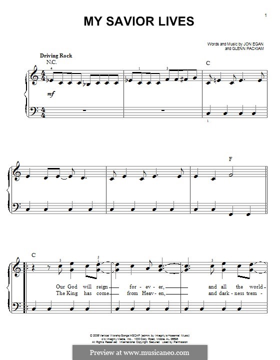 My Savior Lives (Desperation Band): For piano by Glenn Packiam, Jon Egan