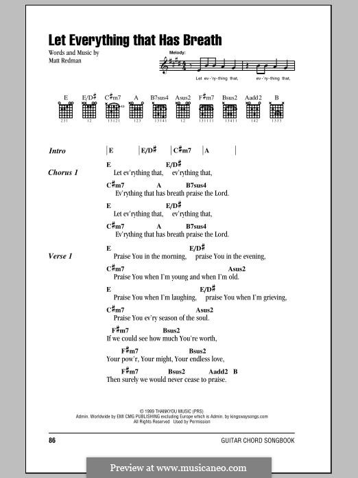 Let Everything That Has Breath: Lyrics and chords by Matt Redman