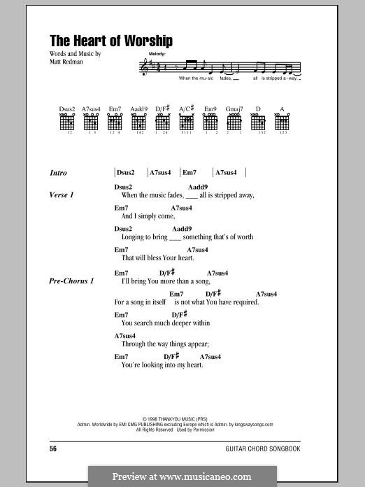 The Heart Of Worship (When The Music Fades): Lyrics and chords by Matt Redman