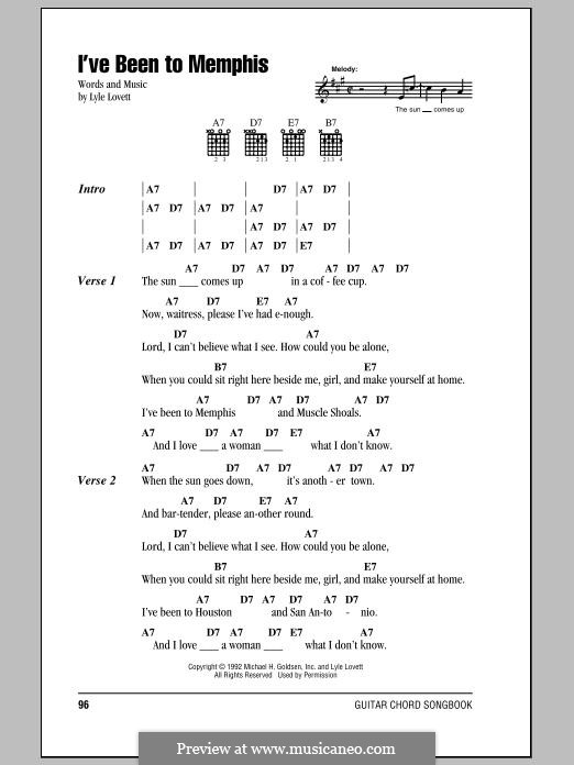 I've Been To Memphis: Lyrics and chords by Lyle Lovett