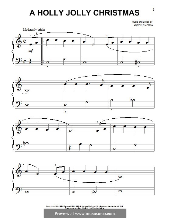 Piano version: For a single performer by Johnny Marks