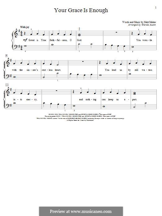 Your Grace is Enough by M. Maher sheet music on MusicaNeo