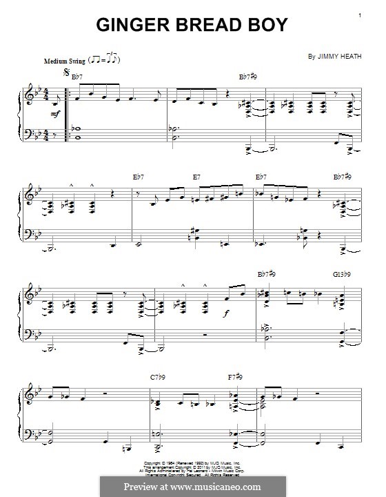 Ginger Bread Boy: For piano by Jimmy Heath