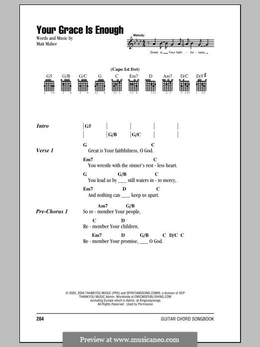 Your Grace is Enough by M. Maher sheet music on MusicaNeo