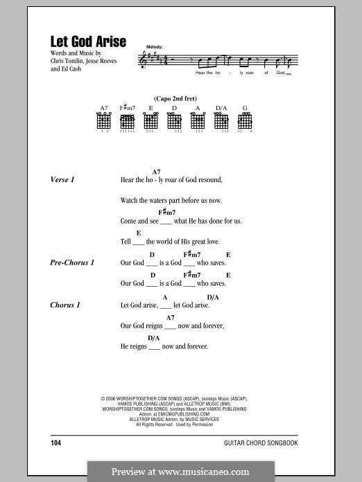 Let God Arise: Lyrics and chords by Chris Tomlin, Ed Cash, Jesse Reeves