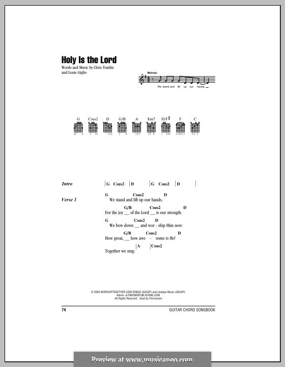 Holy is the Lord: Lyrics and chords by Chris Tomlin, Louie Giglio