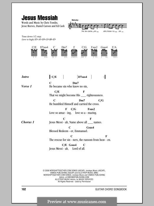 Jesus Messiah: Lyrics and chords by Chris Tomlin, Daniel Carson, Ed Cash, Jesse Reeves