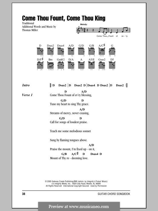 Come Thou Fount, Come Thou King: Melody line by folklore