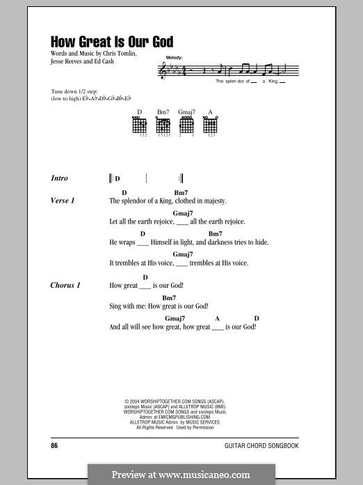 Chris Tomlin Our God Chord Chart