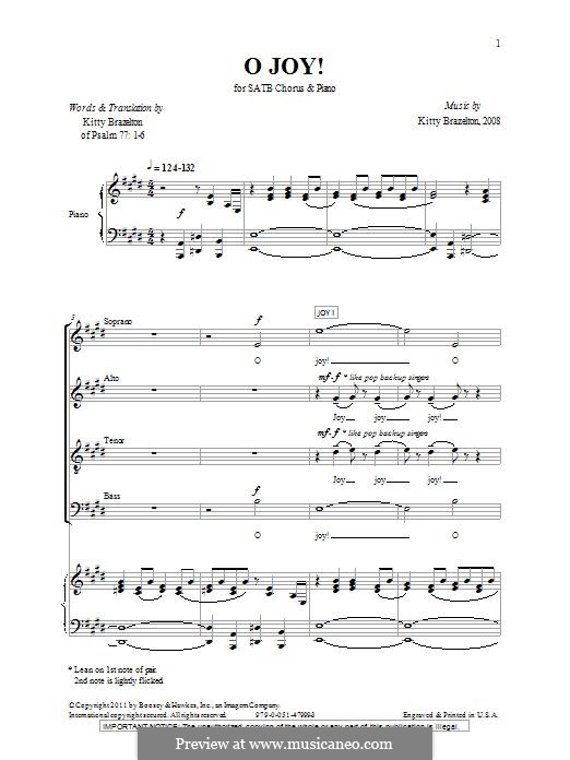 O Joy!: For mixed choir by Kitty Brazelton