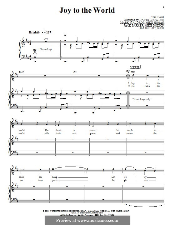 Joy to the World: For voice and piano (or guitar) by folklore