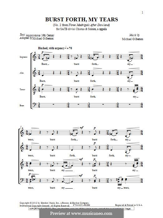 Burst Forth, My Tears: For mixed choir by Michael Gilbertson