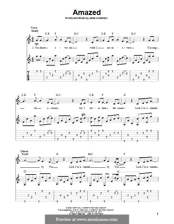 Amazed (Phillips, Craig & Dean): For guitar with tab by Jared Anderson