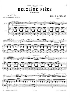 Piece for Flute and Piano No.2, Op.28: Score by Emile Pessard