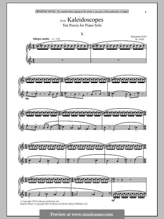 Kaleidoscopes. Ten Pieces for Piano Solo: Piece No.10 by Benjamin Lees