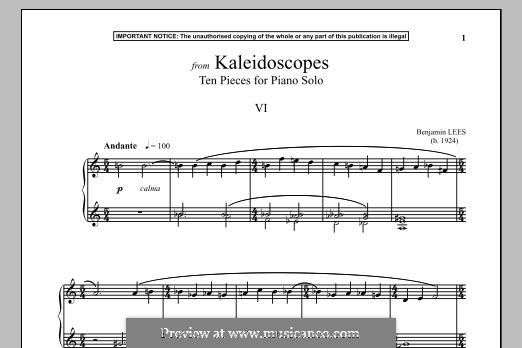 Kaleidoscopes. Ten Pieces for Piano Solo: Piece No.6 by Benjamin Lees