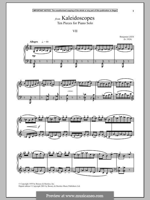 Kaleidoscopes. Ten Pieces for Piano Solo: Piece No.7 by Benjamin Lees