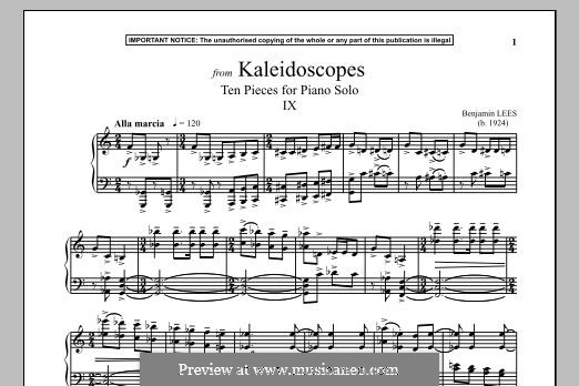 Kaleidoscopes. Ten Pieces for Piano Solo: Piece No.9 by Benjamin Lees
