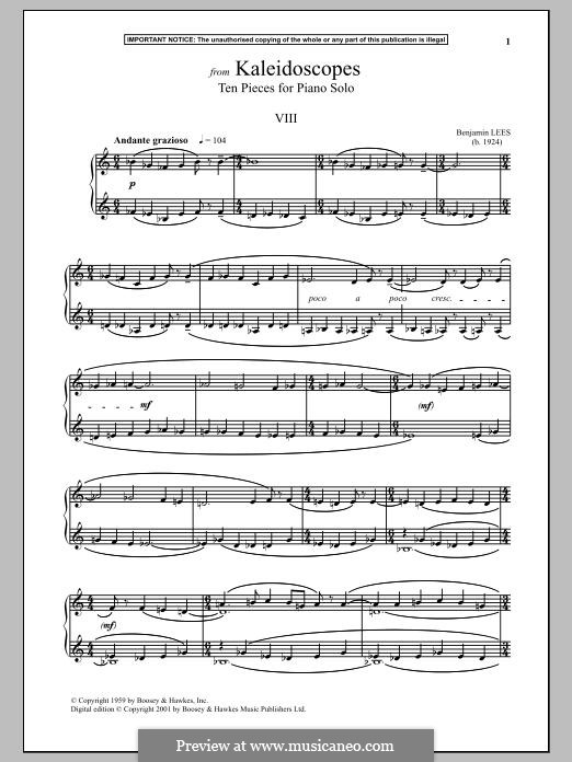 Kaleidoscopes. Ten Pieces for Piano Solo: Piece No.7 by Benjamin Lees