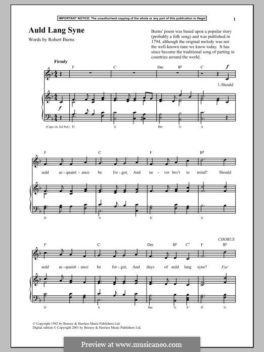 Vocal-instrumental version (printable scores): For voice and piano by folklore