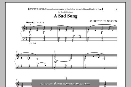 A Sad Song: For piano by Christopher Norton