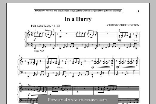 In a Hurry: For piano by Christopher Norton