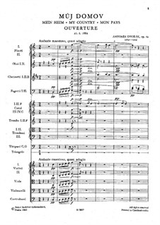 Domov můj (My Home), B.125a Op.62: Full score by Antonín Dvořák