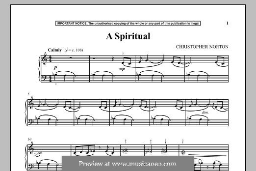 A Spiritual: For piano by Christopher Norton