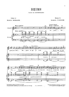 Reims: For voice and piano by Gabriel Pierné