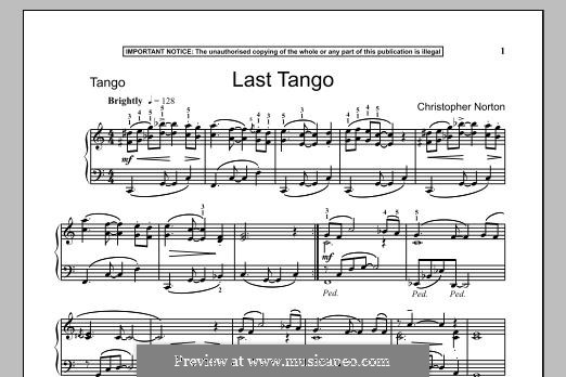 Last Tango: For piano by Christopher Norton