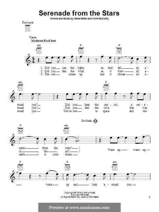Serenade From The Stars The Steve Miller Band By S Miller C Mccarty On Musicaneo