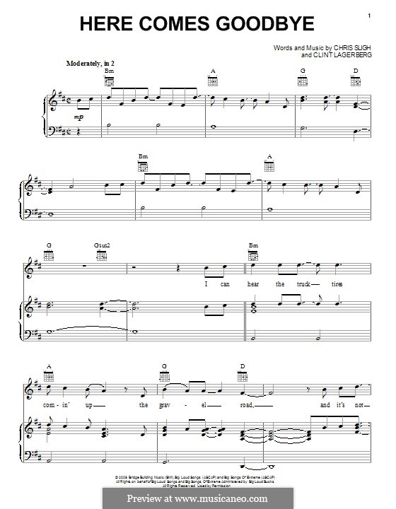 Here Comes Goodbye (Rascal Flatts): For voice and piano (or guitar) by Clint Lagerberg, Chris Sligh