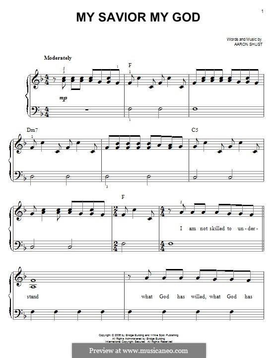 My Savior My God: For piano by Aaron Shust