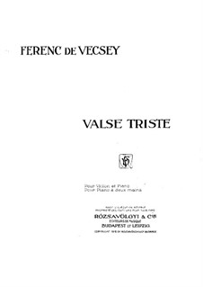 Valse Triste: Violin part by Franz von Vecsey