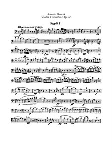 Concerto for Violin and Orchestra in A Minor, B.108 Op.53: Bassoons parts by Antonín Dvořák