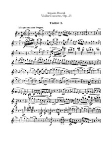 Concerto for Violin and Orchestra in A Minor, B.108 Op.53: Violin I part by Antonín Dvořák