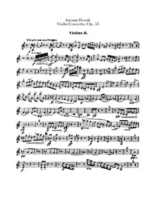 Concerto for Violin and Orchestra in A Minor, B.108 Op.53: Violin II part by Antonín Dvořák