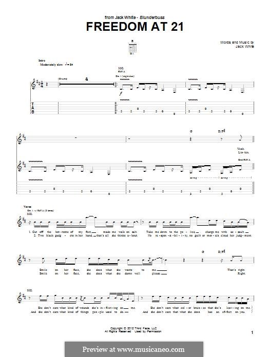 Freedom at 21: For guitar with tab by Jack White
