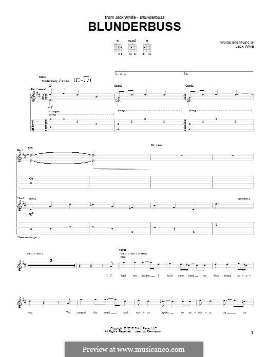 Blunderbuss: For guitar with tab by Jack White