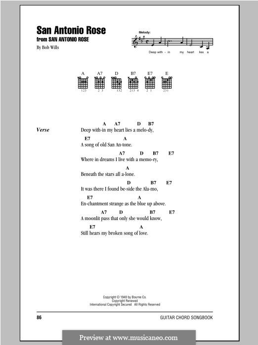 San Antonio Rose: Lyrics and chords by Bob Wills