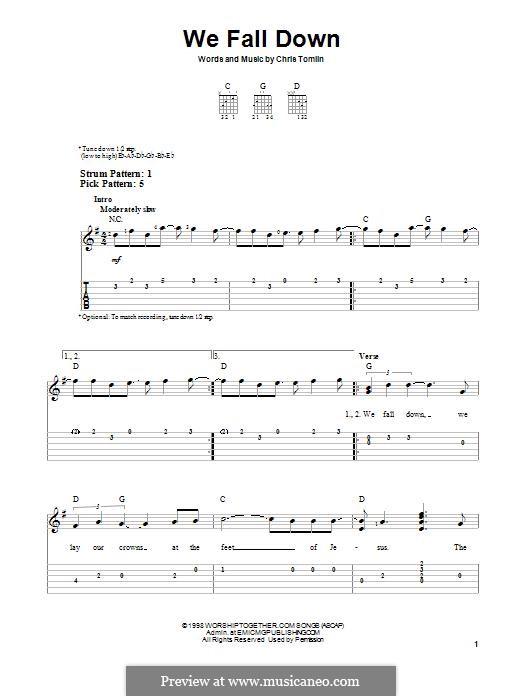 We Fall Down: For guitar with tab by Chris Tomlin