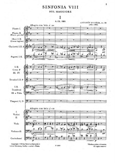 Movement I: Full score by Antonín Dvořák