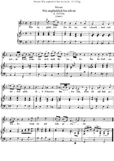 Wie unglücklich bin ich nit, K.147 (125g): F Major by Wolfgang Amadeus Mozart