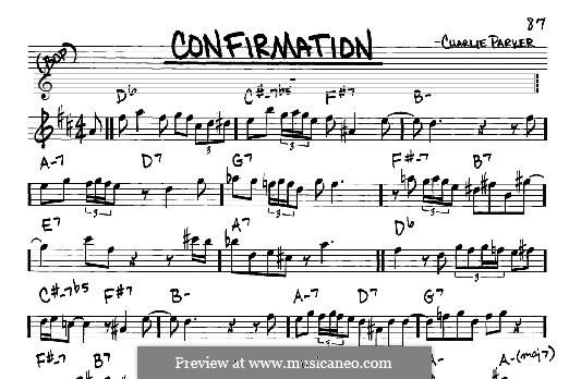 Confirmation: For any instrument by Charlie Parker