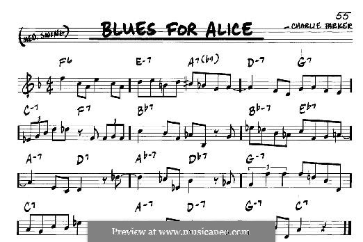 Blues for Alice: For any instrument by Charlie Parker