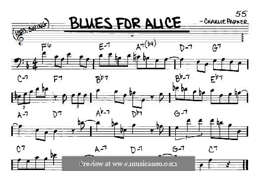 Blues for Alice: For any instrument by Charlie Parker