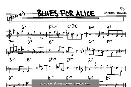Blues for Alice: For any instrument by Charlie Parker